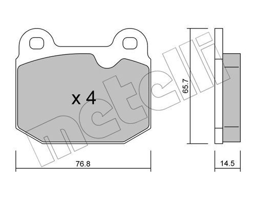 METELLI Комплект тормозных колодок, дисковый тормоз 22-0013-3