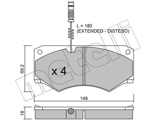 METELLI Комплект тормозных колодок, дисковый тормоз 22-0014-1