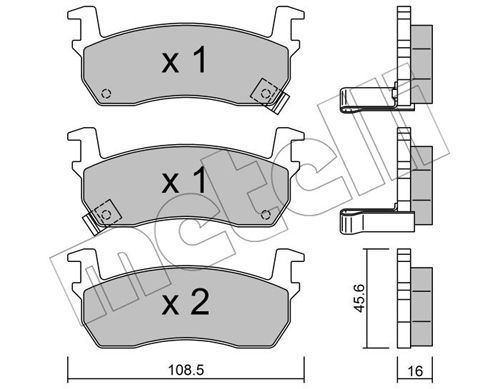 METELLI Комплект тормозных колодок, дисковый тормоз 22-0034-1