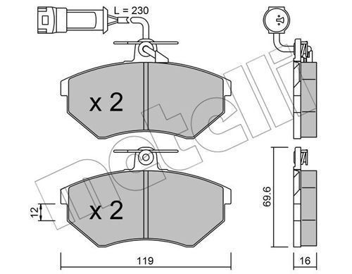 METELLI Комплект тормозных колодок, дисковый тормоз 22-0050-4