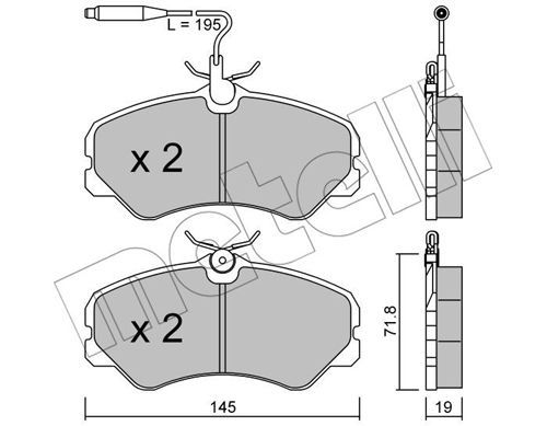 METELLI Комплект тормозных колодок, дисковый тормоз 22-0058-1