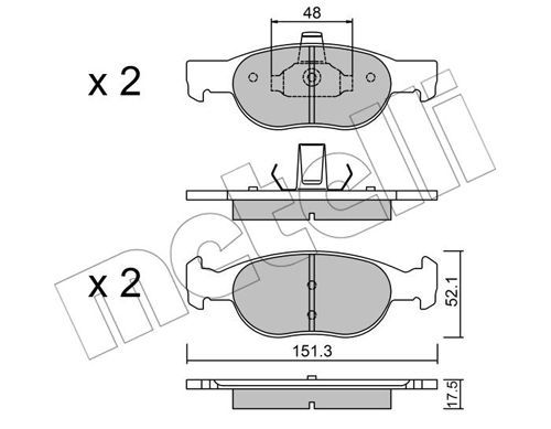 METELLI Комплект тормозных колодок, дисковый тормоз 22-0079-2