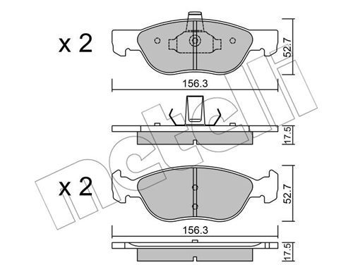 METELLI Комплект тормозных колодок, дисковый тормоз 22-0082-2