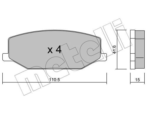 METELLI Комплект тормозных колодок, дисковый тормоз 22-0097-0