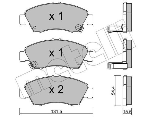 METELLI Комплект тормозных колодок, дисковый тормоз 22-0138-0