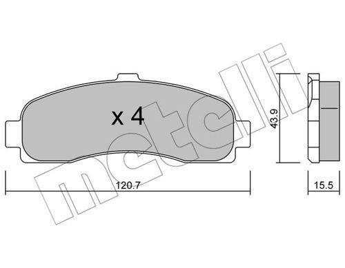 METELLI Комплект тормозных колодок, дисковый тормоз 22-0145-0