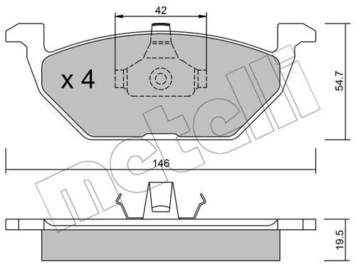 METELLI Комплект тормозных колодок, дисковый тормоз 22-0211-0