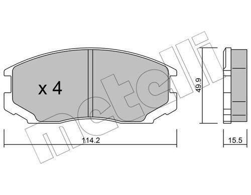 METELLI Комплект тормозных колодок, дисковый тормоз 22-0221-0