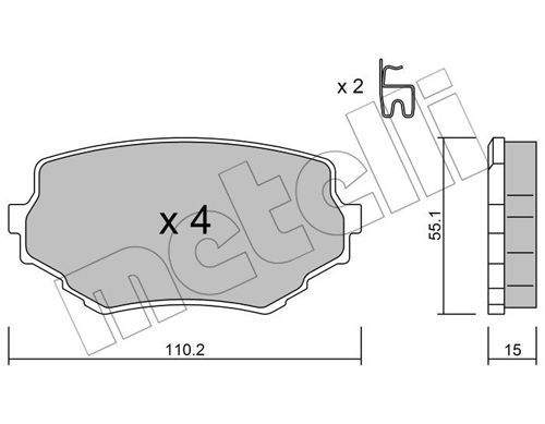 METELLI Комплект тормозных колодок, дисковый тормоз 22-0249-0