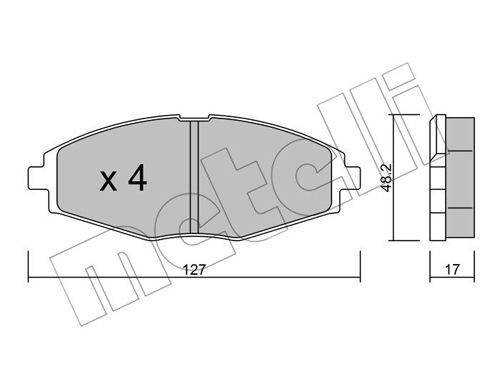METELLI Комплект тормозных колодок, дисковый тормоз 22-0293-0