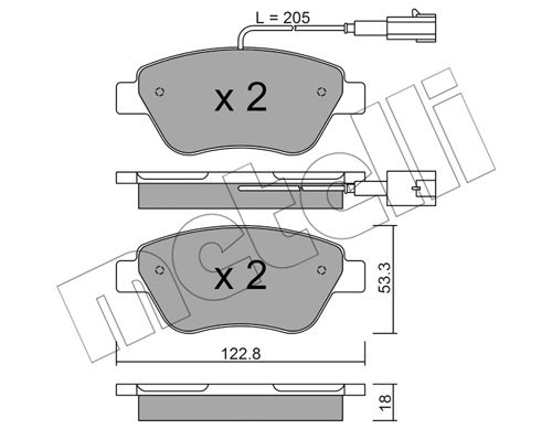 METELLI Комплект тормозных колодок, дисковый тормоз 22-0321-3