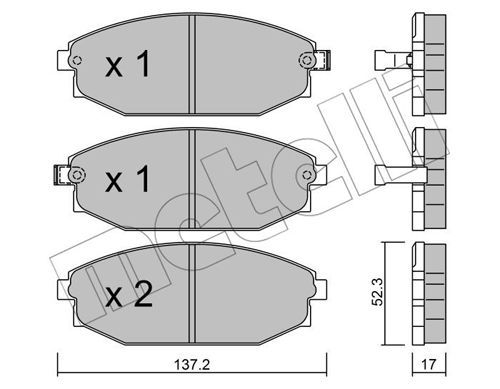 METELLI Комплект тормозных колодок, дисковый тормоз 22-0363-0