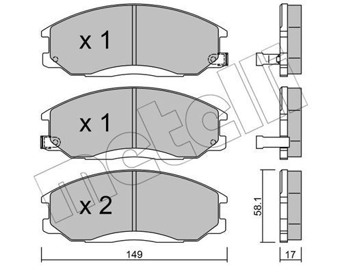 METELLI Комплект тормозных колодок, дисковый тормоз 22-0364-0