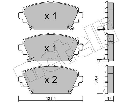 METELLI Комплект тормозных колодок, дисковый тормоз 22-0464-1