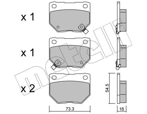 METELLI Комплект тормозных колодок, дисковый тормоз 22-0501-0