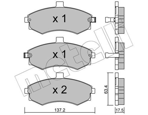 METELLI Комплект тормозных колодок, дисковый тормоз 22-0504-0