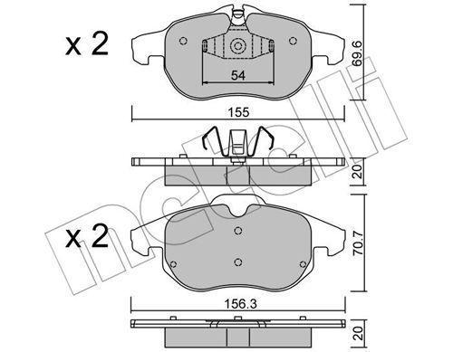 METELLI Комплект тормозных колодок, дисковый тормоз 22-0540-4