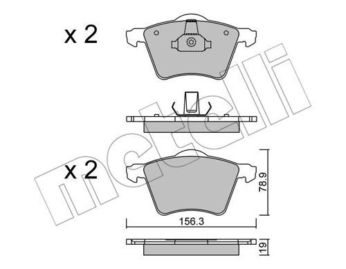 METELLI Комплект тормозных колодок, дисковый тормоз 22-0550-2