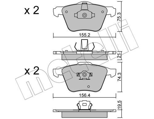 METELLI Комплект тормозных колодок, дисковый тормоз 22-0599-0