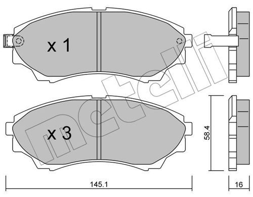 METELLI Комплект тормозных колодок, дисковый тормоз 22-0610-0