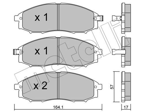 METELLI Комплект тормозных колодок, дисковый тормоз 22-0611-0