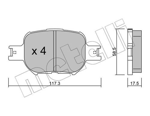 METELLI Комплект тормозных колодок, дисковый тормоз 22-0614-0