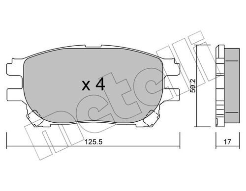 METELLI Комплект тормозных колодок, дисковый тормоз 22-0615-0