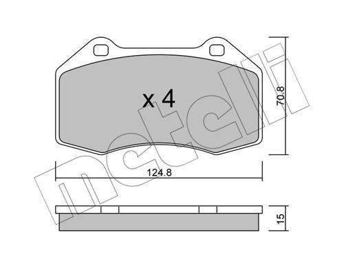 METELLI Комплект тормозных колодок, дисковый тормоз 22-0651-0