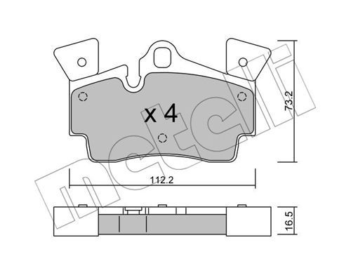 METELLI Комплект тормозных колодок, дисковый тормоз 22-0655-1