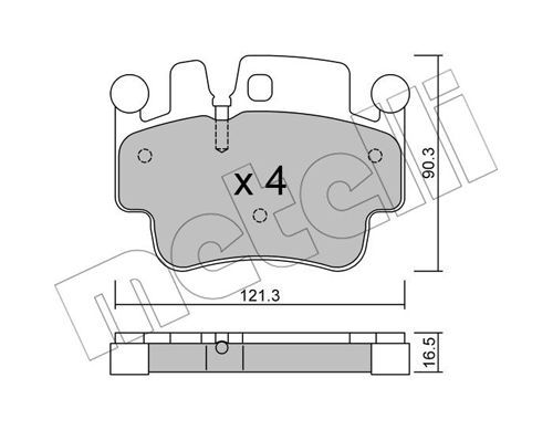 METELLI Комплект тормозных колодок, дисковый тормоз 22-0657-0