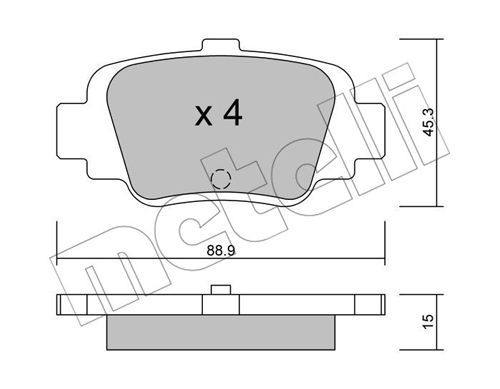 METELLI Комплект тормозных колодок, дисковый тормоз 22-0742-0