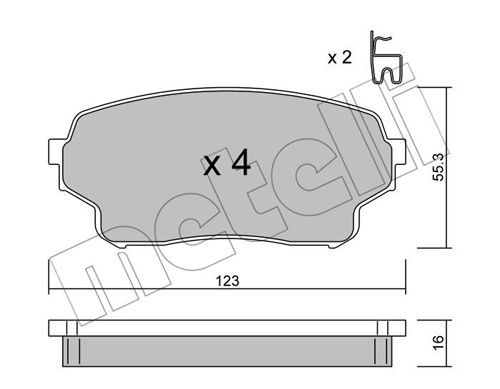 METELLI Комплект тормозных колодок, дисковый тормоз 22-0765-0