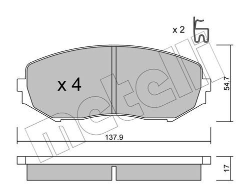 METELLI Комплект тормозных колодок, дисковый тормоз 22-0766-0