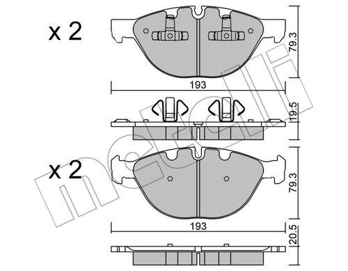 METELLI Комплект тормозных колодок, дисковый тормоз 22-0823-0