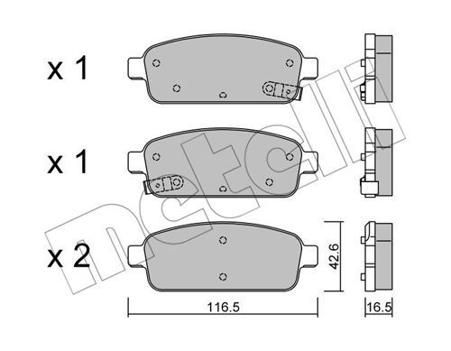METELLI Комплект тормозных колодок, дисковый тормоз 22-0840-0