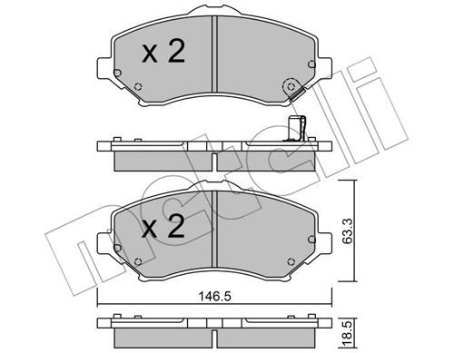 METELLI Комплект тормозных колодок, дисковый тормоз 22-0862-1