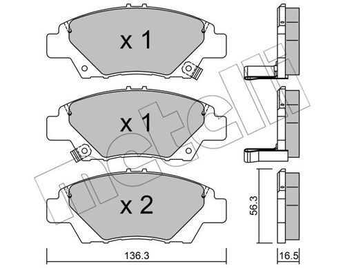 METELLI Комплект тормозных колодок, дисковый тормоз 22-0865-0