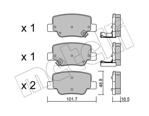 METELLI Комплект тормозных колодок, дисковый тормоз 22-0880-0