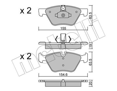 METELLI Комплект тормозных колодок, дисковый тормоз 22-0917-0