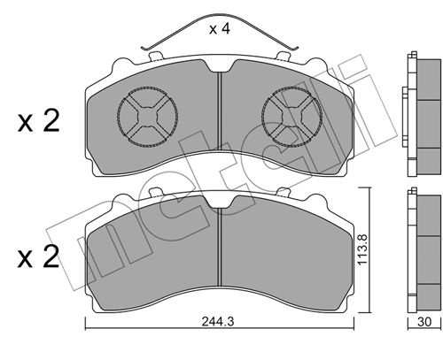 METELLI Комплект тормозных колодок, дисковый тормоз 22-0934-0