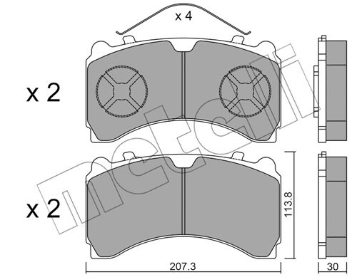 METELLI Комплект тормозных колодок, дисковый тормоз 22-0935-0