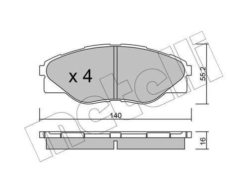 METELLI Комплект тормозных колодок, дисковый тормоз 22-0936-0