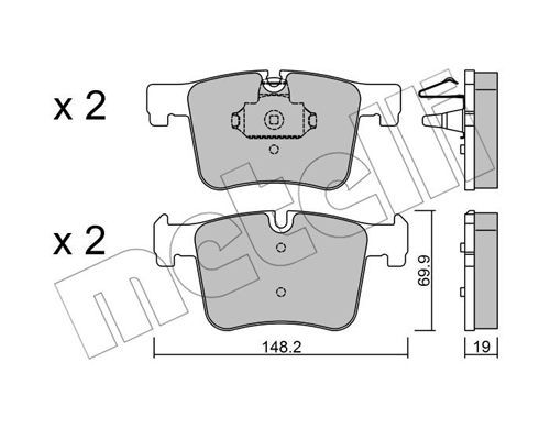 METELLI Комплект тормозных колодок, дисковый тормоз 22-0961-0