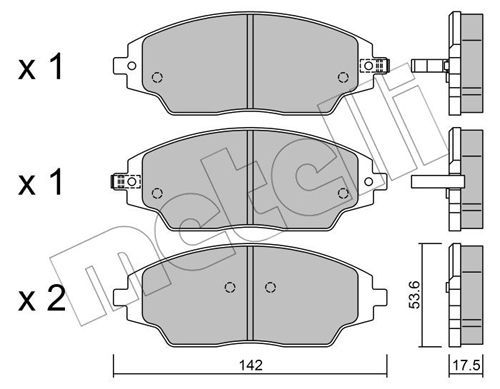 METELLI Комплект тормозных колодок, дисковый тормоз 22-1008-0