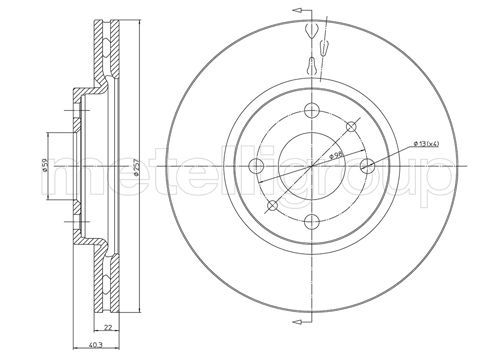 METELLI Тормозной диск 23-0407C