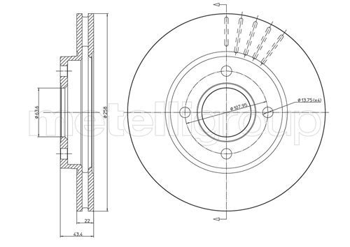 METELLI Тормозной диск 23-0476C