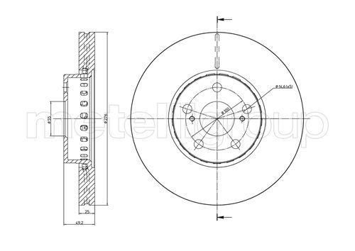 METELLI Тормозной диск 23-0845C