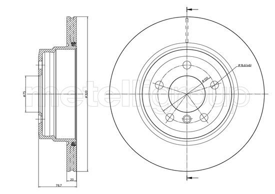 METELLI Тормозной диск 23-1025C