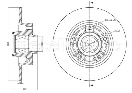 METELLI Тормозной диск 23-1095