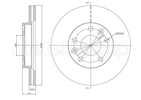 METELLI Тормозной диск 23-1288C